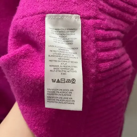 Maeve Anthropologie Pink Mock Ribbed Dolman Gretchen Sweater M Oversized 2/8 - Picture 9 of 11